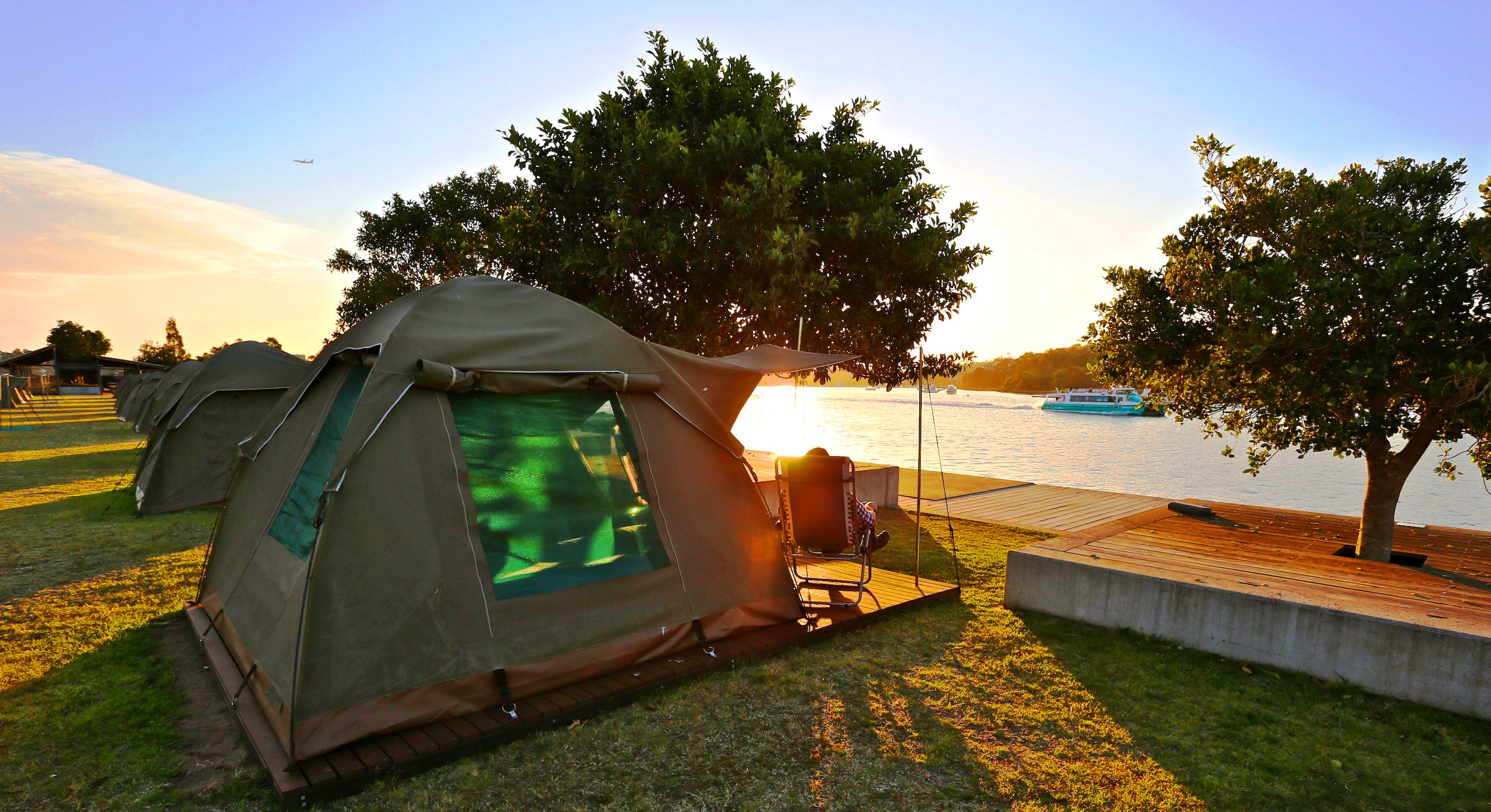 Cockatoo Island glamping sunset